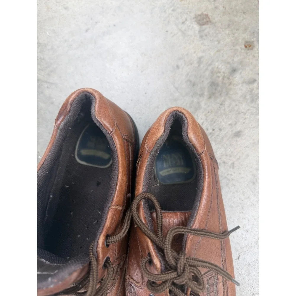 Vintage Low Boot Nunn Bush Mens Brown Leather Moc Toe Chunky Oxfords Size 10.5